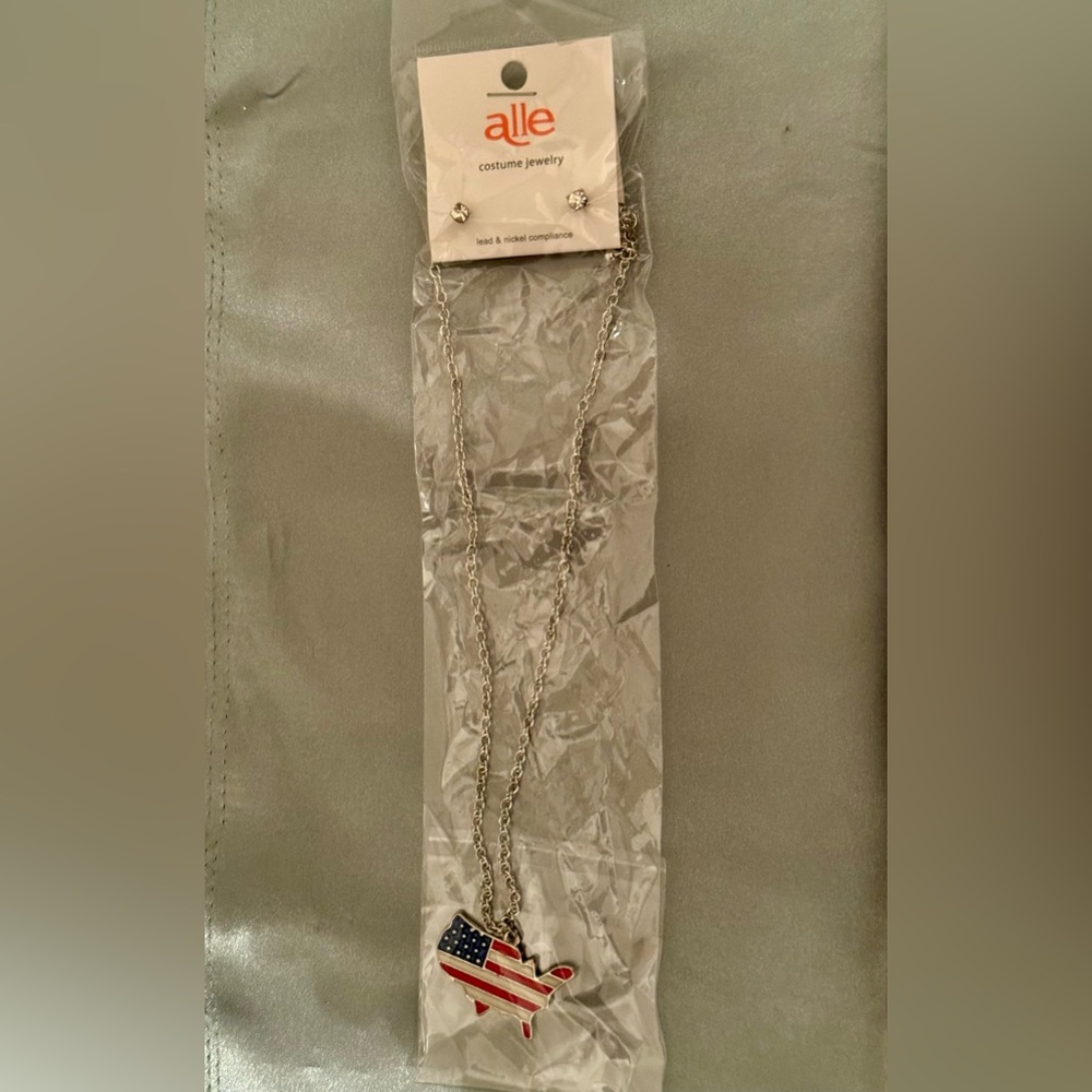 USA necklace and earrings